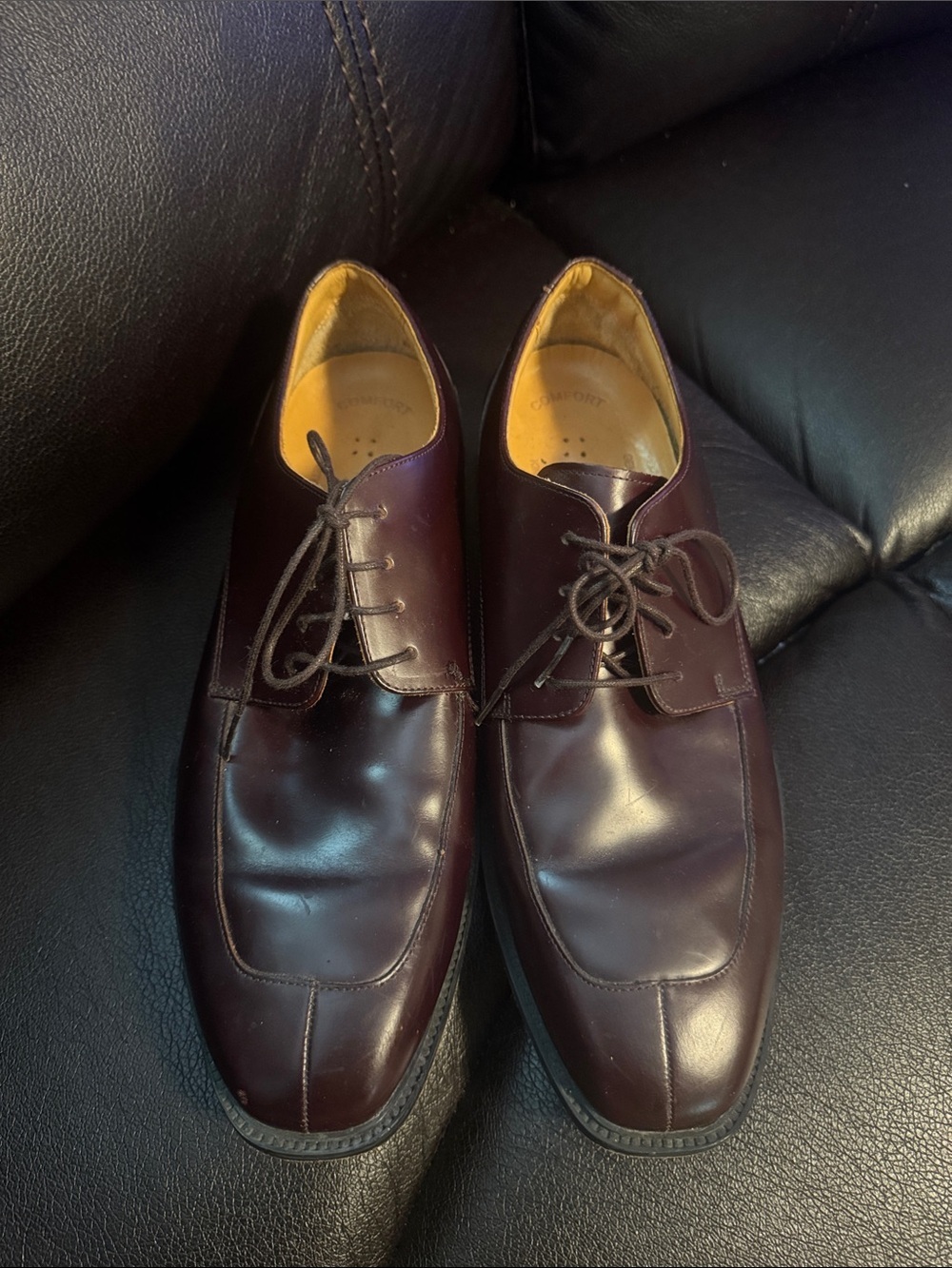 Rockport Burgundy Leather Split Toe Derby Dress Shoes APM1235E Men Size 10 1/2 W